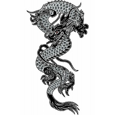 タトゥーシール　赤目黒龍
